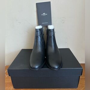 Coach Womens's Deni LTR-SIG Bootie Black Coal Ladies 6 B Boots